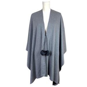 Marc New York Andrew Marc Women's Gray Poncho Shawl One Size